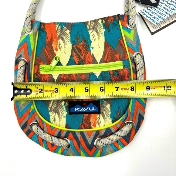Kavu Phoenix Feather Slingshot Bag Crossbody Rope Straps Colorful Purse Boho NWT - Picture 9 of 11